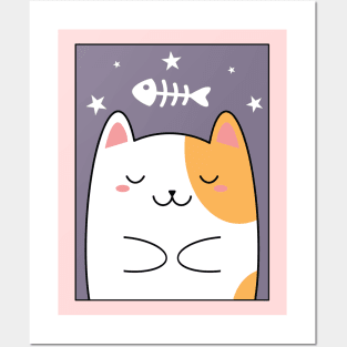 Dreaming Cat Among the Stars Posters and Art